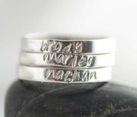 Personalized ring, womens Jewelry, Gift for her, Mothers day gift ,Hand Stamped Ring, Sterling silver ring