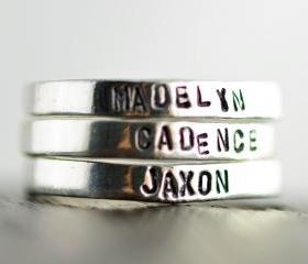 Personalized ring, womens Jewelry, Gift for her, Mothers day gift ,Hand Stamped Ring, Sterling silver ring